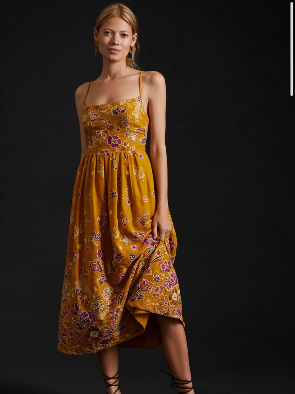 Embroidered Midi Dress